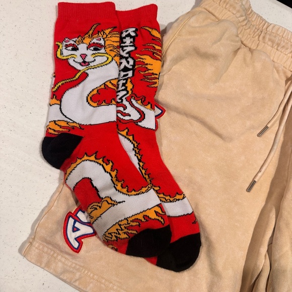 Ripndip Dragonnerm Embroidered Beige Shorts & green neon nerm sweat Shorts - Picture 3 of 7